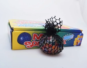 6cm Spiky Black Mesh Squeeze Bead Ball