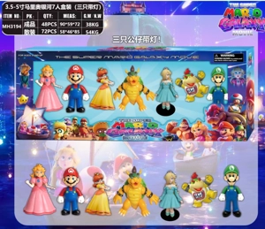 3.5 "-5" Mario Galaxy, 7 set (di mana 3 anak patung dengan lampu), 1 model