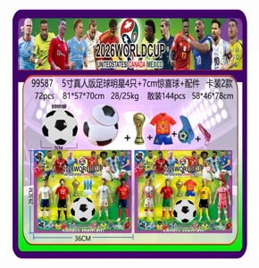 5 inci bintang bola sepak hidup 4 + 7CM kejutan bola + aksesori kad 2 (sepak bola mempunyai filem pengecutan telus)