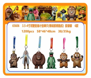3.5-4 Inch Beaver Transformation Plan single figure with silicone keychain polybag packing, 6 styles