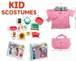 Cross-border Kids Pretend Play DIY Veterinarian Outfit with Hat & Handbag, 12-Piece Set (Thickened, Color Box)