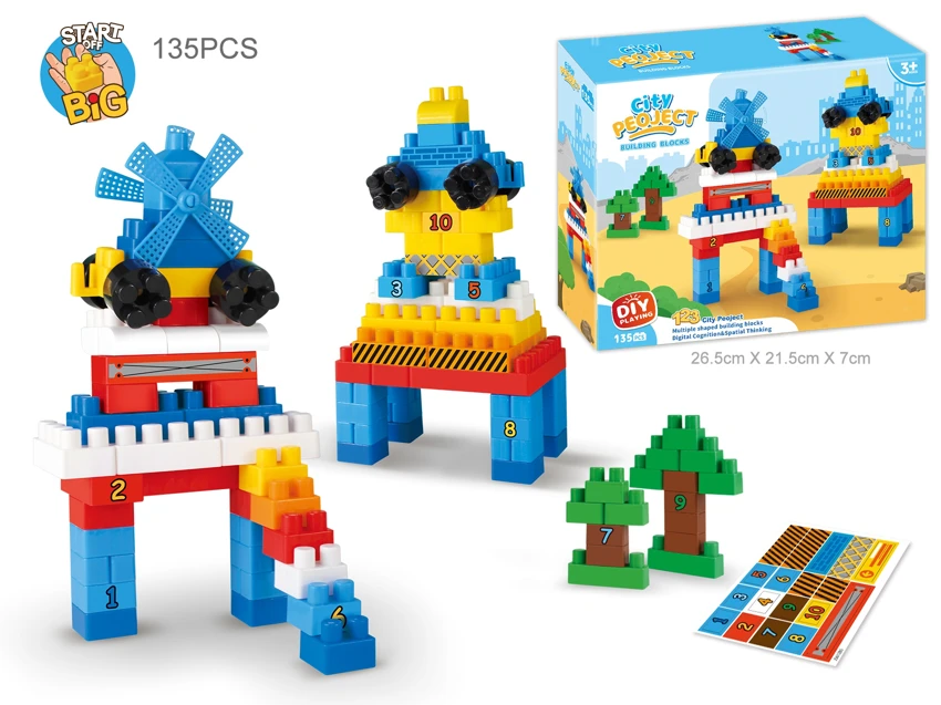 Robot kastil digital perakitan blok bangunan anak-anak meja lipat mainan teka-teki dengan GCC (135PCS)