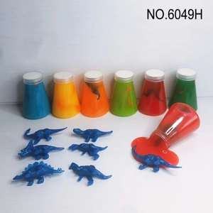 Botol kerucut TPR karet lembut hewan dinosaurus SLIME pasir lumpur