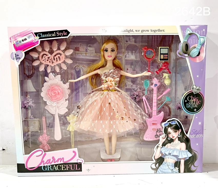Mode baru 11 inci Barbie padat paha bergerak aksesoris tali pakaian multi-warna