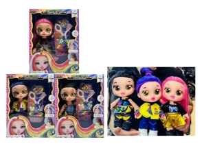 Cartoon 5D [Shaking Head] Real Eyeballs 14-inch Full Vinyl Demon Hunting Doll with Music Theme Song&nbsp;and&nbsp;Beaded Necklace Theme Set, 3 Styles Mixed