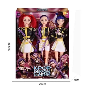K-POP Witch Hunters Live Action 11.5 inci 12 sendi tubuh padat Rumi Zoe Micospiay Punk Barbie dengan senjata 3 orang campuran
