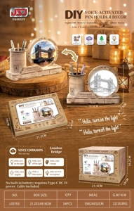 DIY Wooden Assembly Pen Holder/Night Light 2-in-1 - London Bridge