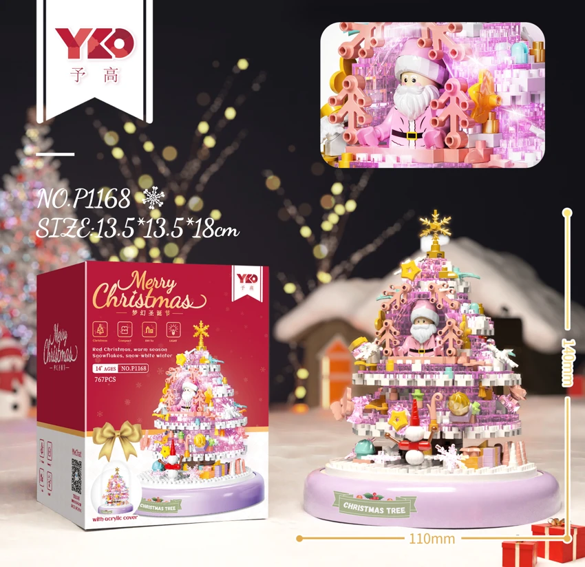 Purple Crystal Christmas Tree Shop 617PCS With Light