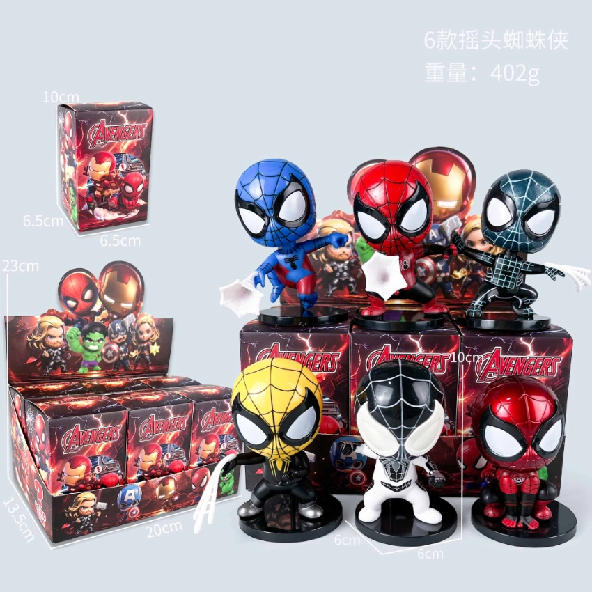 Avengers Action Figures Bobblehead Spider-Man 6 Styles