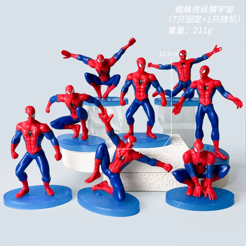 Avengers Spider-Man Handmade Cross-Universal 8 model (7 tetap 1 acak)