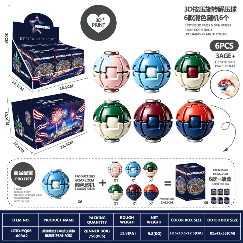 Independence Day 3D Squeeze Stress Ball (PLA) - A2