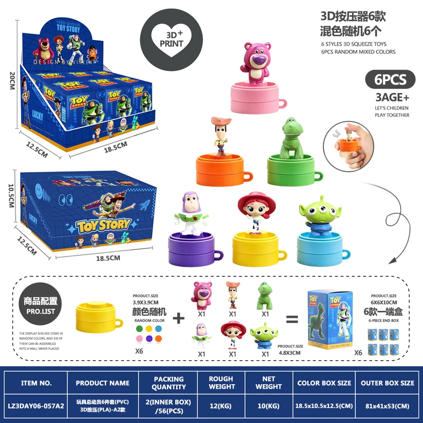 Toy Story 6-Piece Set (PVC) 3D Printed Press (PLA) - A2 Style