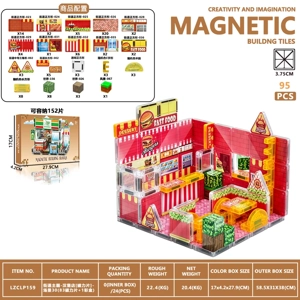Tema jalanan - Burger Shop [Magnetic Sheet] - Scene 30 (83 Magnetic Sheet + 1 Color Box)