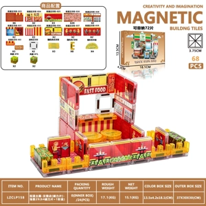 Tema jalanan - Burger Shop [Magnetic Sheet] - Scene 29 (64 Magnetic Sheet + 1 Color Box)