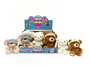 14cm Plush Love Bear Family 6 Styles 6PC Assorted