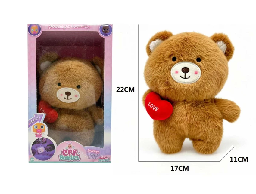 22cm Plush Heart Bear