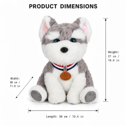 Nora Electric Plush AI Blinking Sitting Schnauzer Dog
