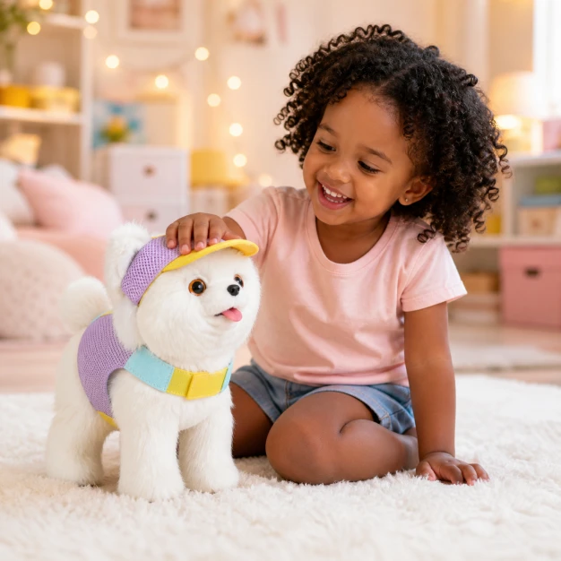 Nora Electric Plush AI Smart Walking Tongue Licking - Pomeranian Dog