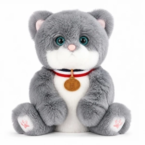 Nora Electric Plush AI Blinking Sitting Blue Cat