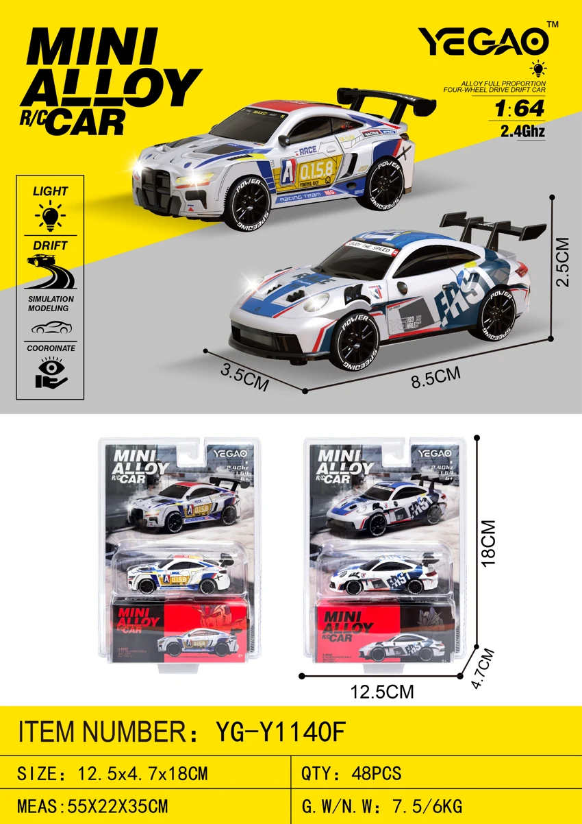 1:64 Porsche 911 GT3 RS + BMW M4 Mecha Paint (Mini RC)