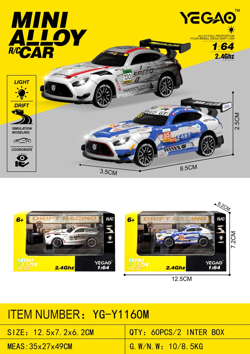 1:64 Mercedes AMG GT3 (Mini Remote Control)