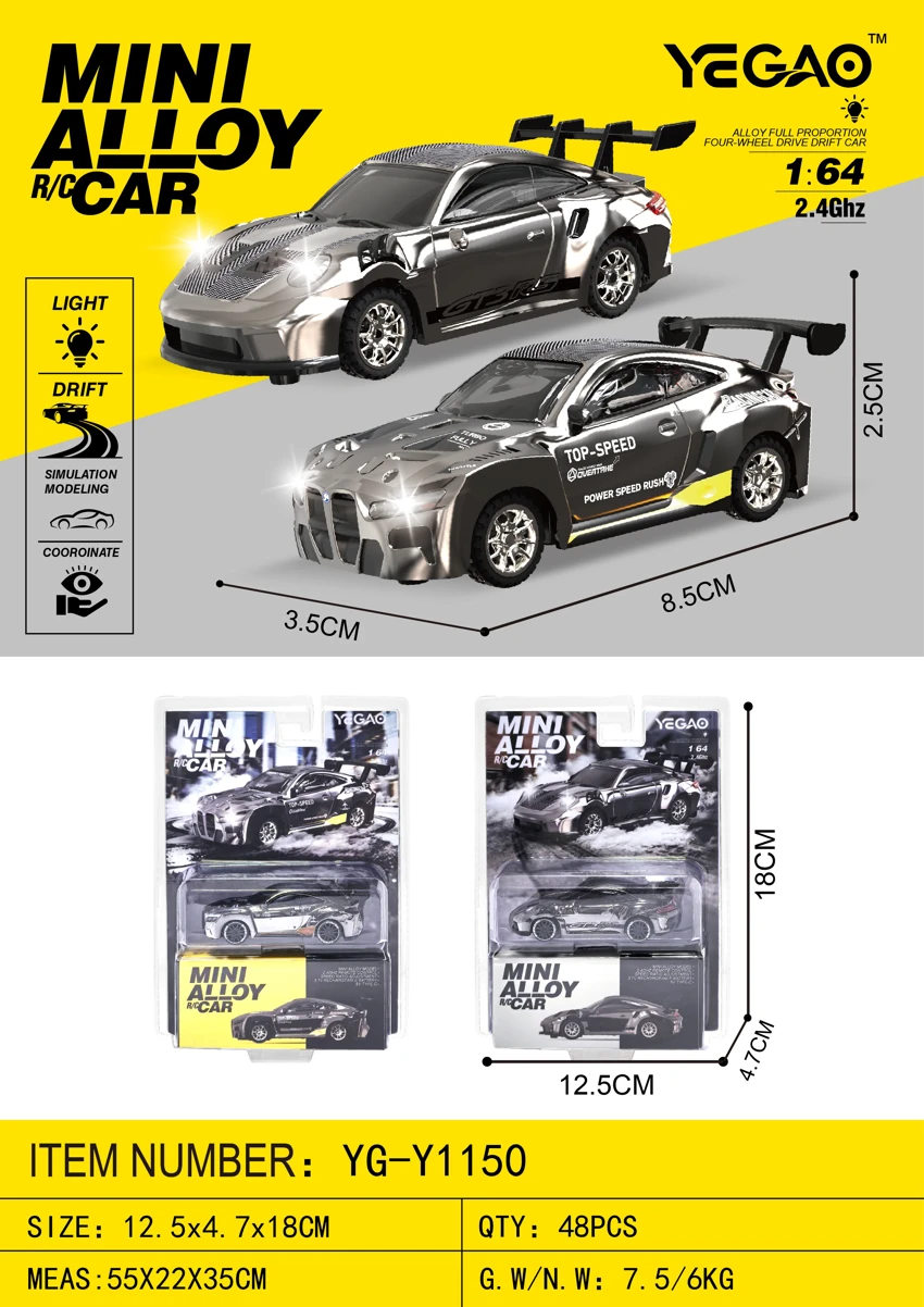 1:64 Porsche 911GT3RS / BMW M4 (kawal jauh mini)