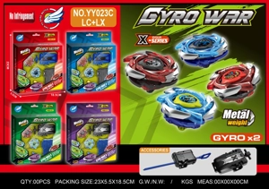 Alloy Gyro Set Two Gyros + Large Launcher + Pull String Launcher