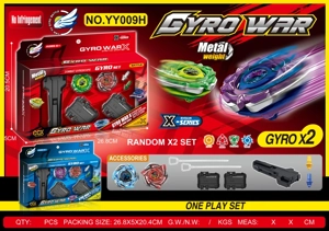 Alloy Spinning Top Set: Two Tops + Dual Launchers + Handle